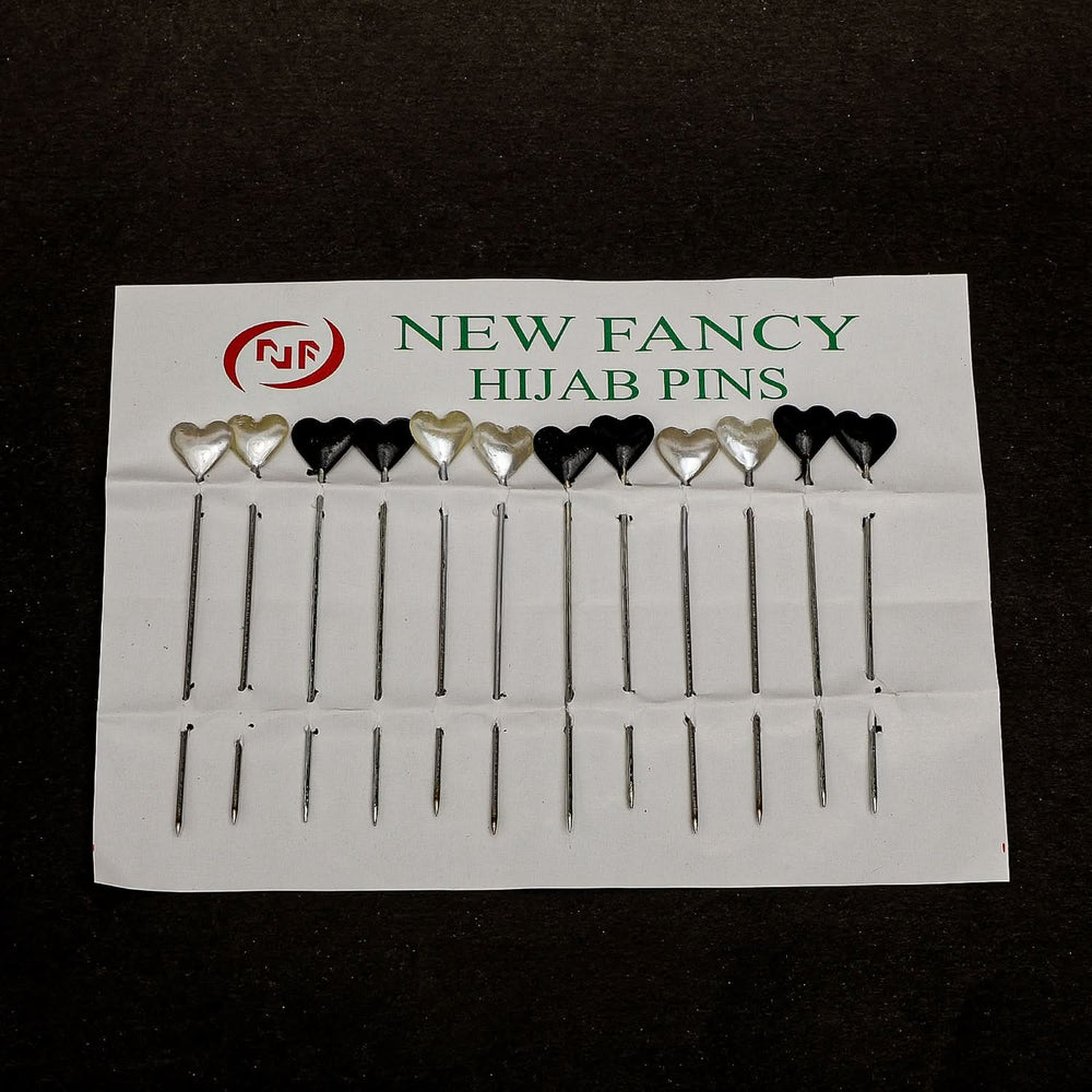 Scarf Pin Card Pack Of 12 - Black & White, Women Scarf Pins & Brooches, Chase Value, Chase Value