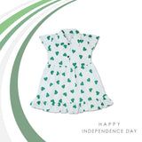 Girls Printed Azadi Frock - White, Girls Frocks, Valuable, Chase Value