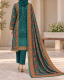 Noor Collection Aneela's Peach Dhanak Embroidered Suit - 3 Pc