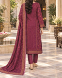 Noor Collection Aneela's Peach Dhanak Embroidered Suit - 3 Pc