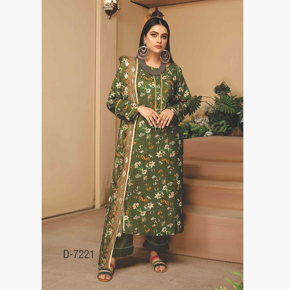 Nizha Linen Printed Luxury Zari Jacquard Unstitched 3Pcs Suit, Women, 3Pcs Shalwar Suit, Rashid Textiles, Chase Value
