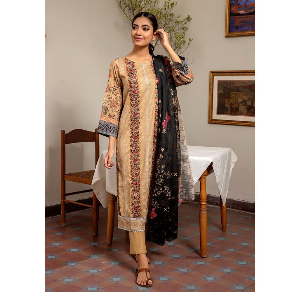 Rashid Sahl Printed Embroidered Lawn Unstitched 3Pcs Suit - 7436, Women, 3Pcs Shalwar Suit, Rashid Textiles, Chase Value