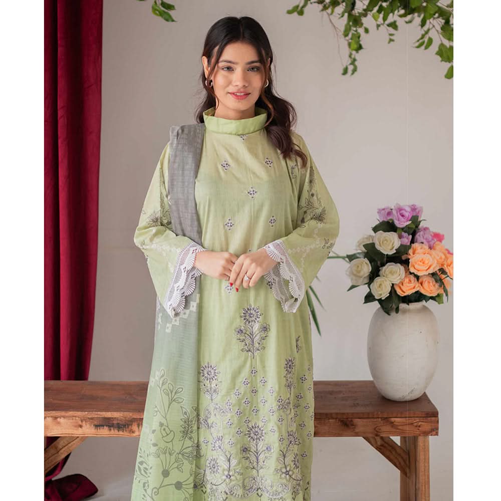 Rashid Bareeha Printed Lawn Embroidered Unstitched 3Pcs Suit - 8675, Women, 3Pcs Shalwar Suit, Rashid Textiles, Chase Value