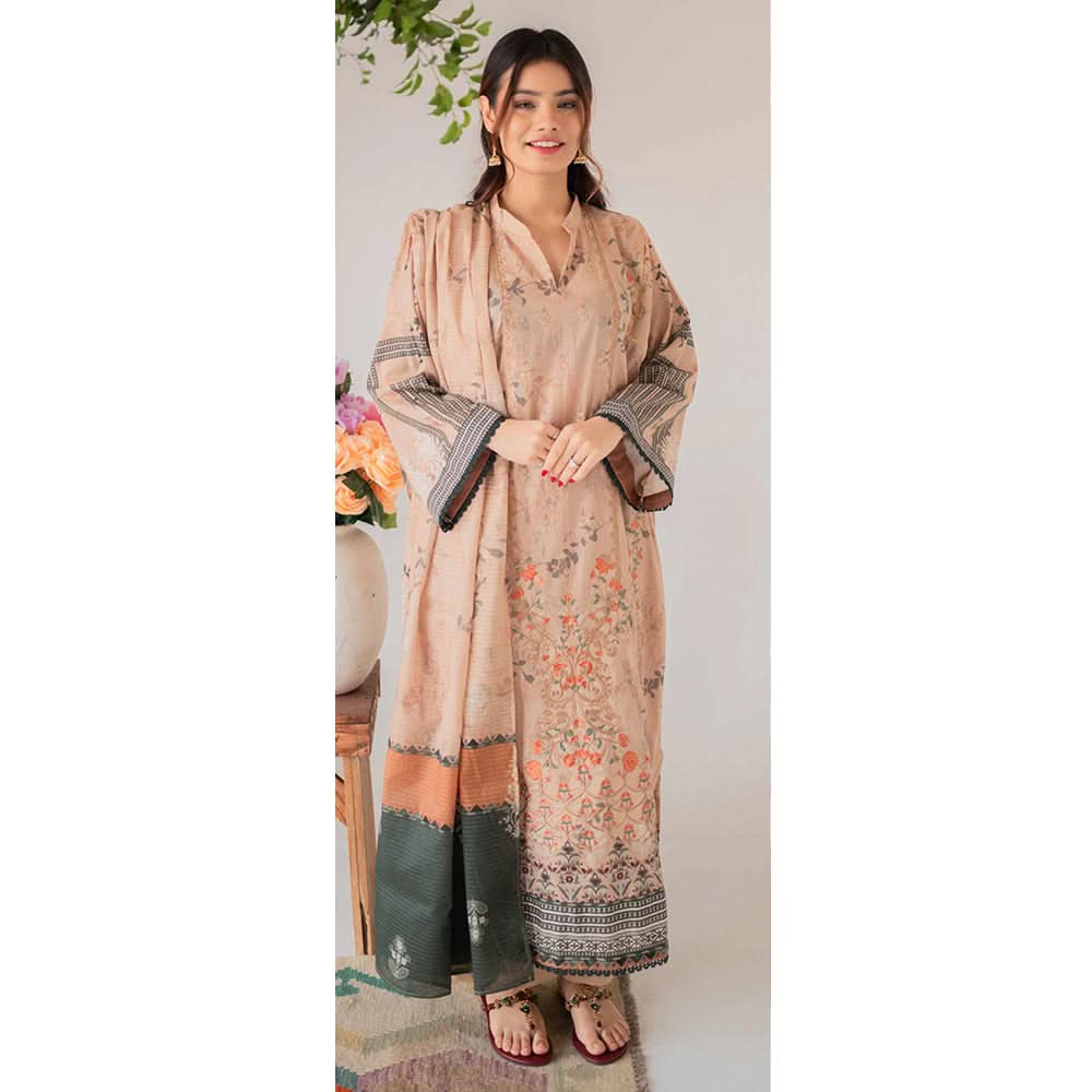 Rashid Bareeha Printed Lawn Embroidered Unstitched 3Pcs Suit - 8677, Women, 3Pcs Shalwar Suit, Rashid Textiles, Chase Value