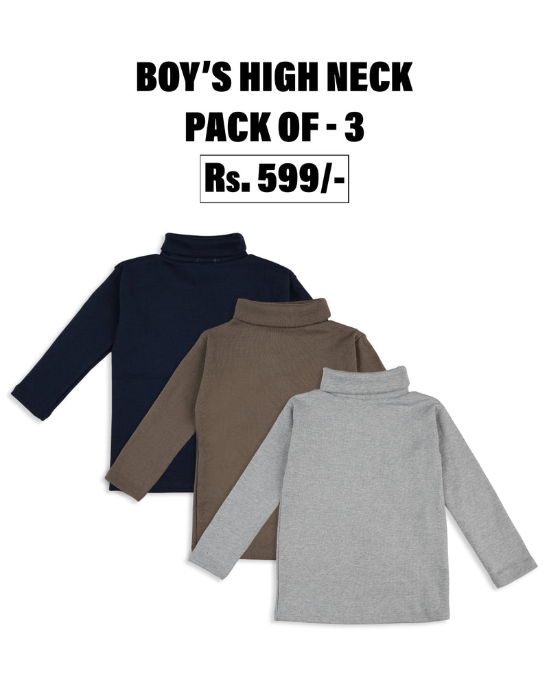 Boys Highneck - Pack Of 3, Boys High Neck, Chase Value, Chase Value