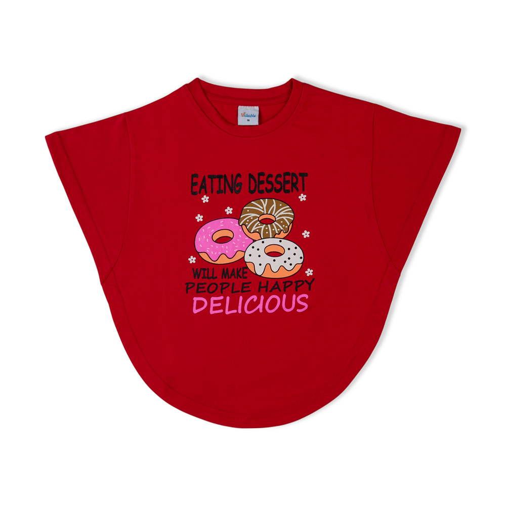 Girl's Half Sleeves T-Shirt - Red, Girls T-Shirts, Chase Value, Chase Value