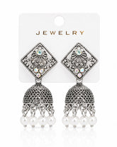 Antique Silver Jhumki Earrings