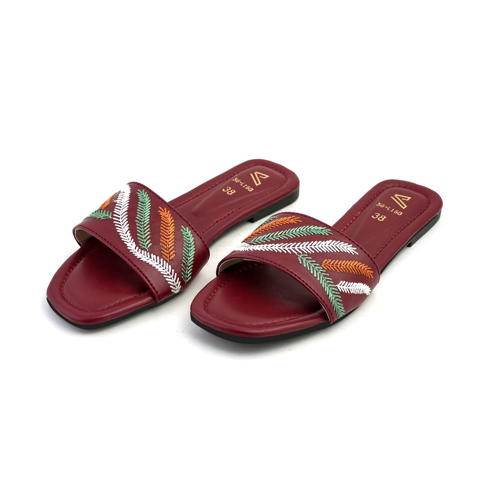 Women's Casual Slipper - Maroon, Women Slippers, Chase Value, Chase Value