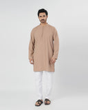 Eminent Men's Trim Fit Kurta - Light Brown