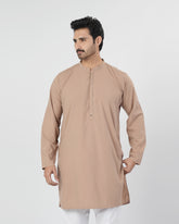 Eminent Men's Trim Fit Kurta - Light Brown