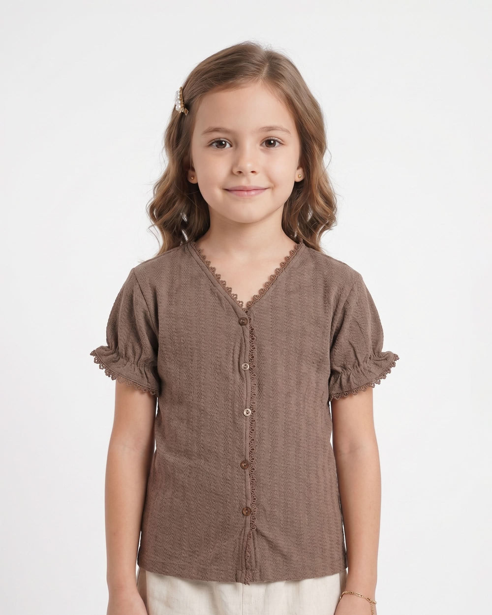 Eminent Girl's Solid Textured T-Shirt, Girls T-Shirts, Eminent, Chase Value