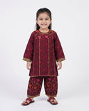 Girls’ Embroidered Dyed 2 Pc Suit