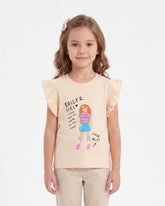 Girls' Printed Half Sleeves T-Shirt