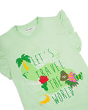 Girls' Printed Half Sleeves T-Shirt