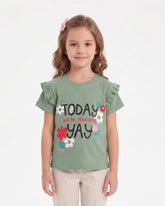 Girls' Printed Half Sleeves T-Shirt