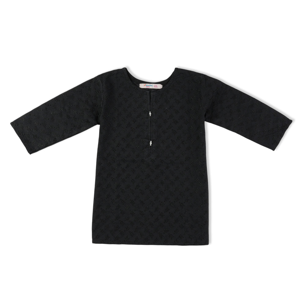 Valuables Girls Chikankari Kurti - Black, Girls Kurti, Chase Value, Chase Value