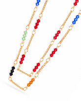 Women's Golden and Silver Chain Mala with Beads - 2 Pc, Women Chains & Lockets, Chase Value, Chase Value