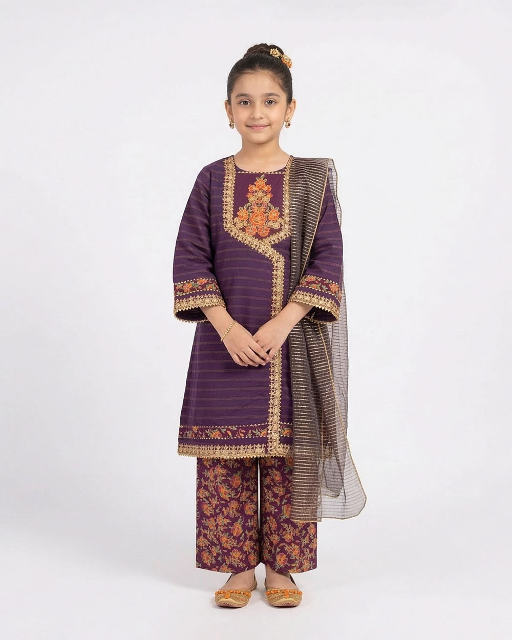 Girl’s 3Pcs Suit, Girls Shalwar Kameez, Chase Value, Chase Value