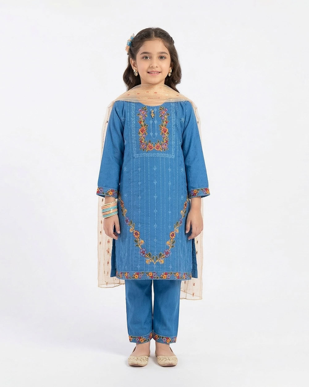 Girl’s 3Pcs Suit, Girls Shalwar Kameez, Chase Value, Chase Value