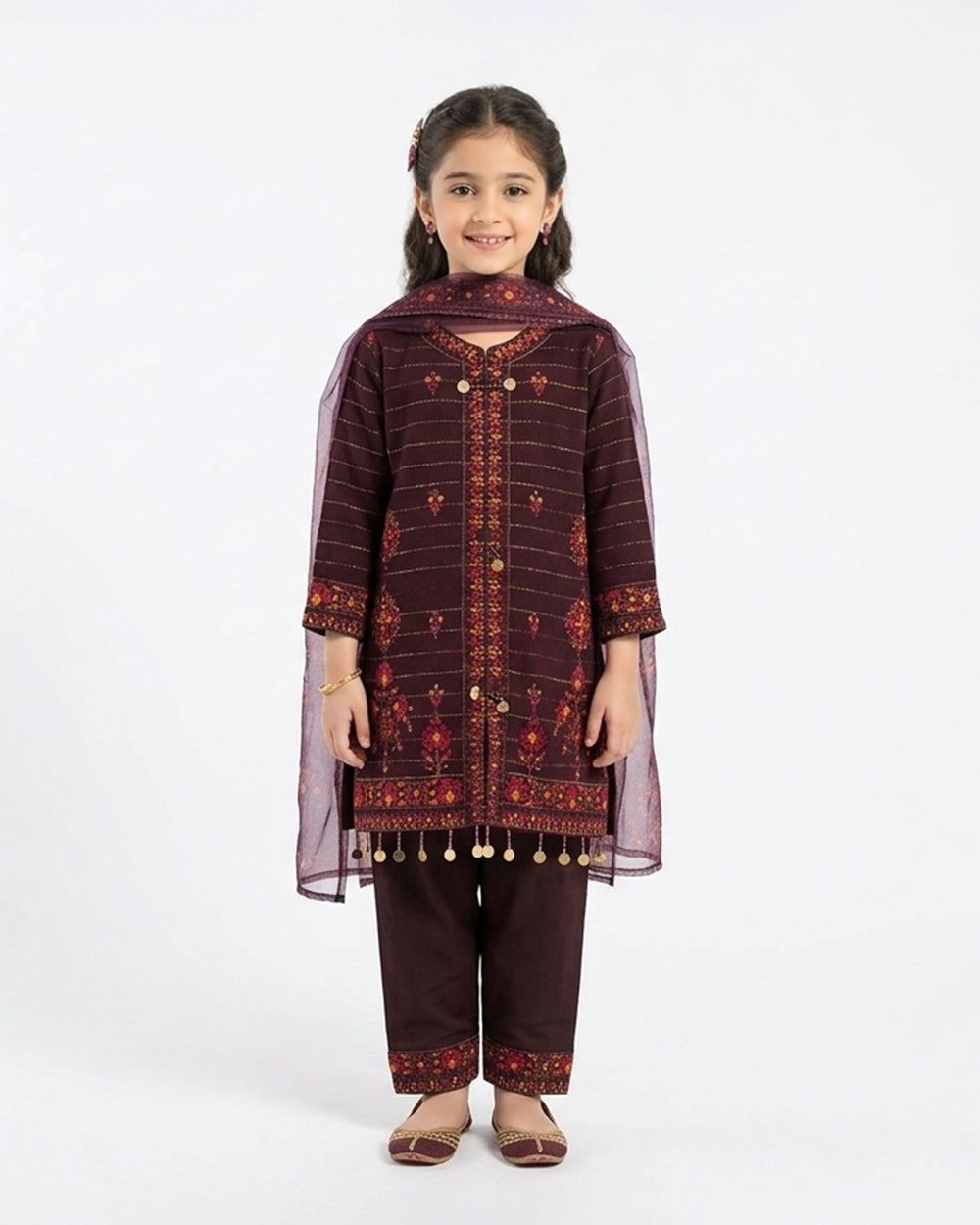Girl’s 3Pcs Suit, Girls Shalwar Kameez, Chase Value, Chase Value