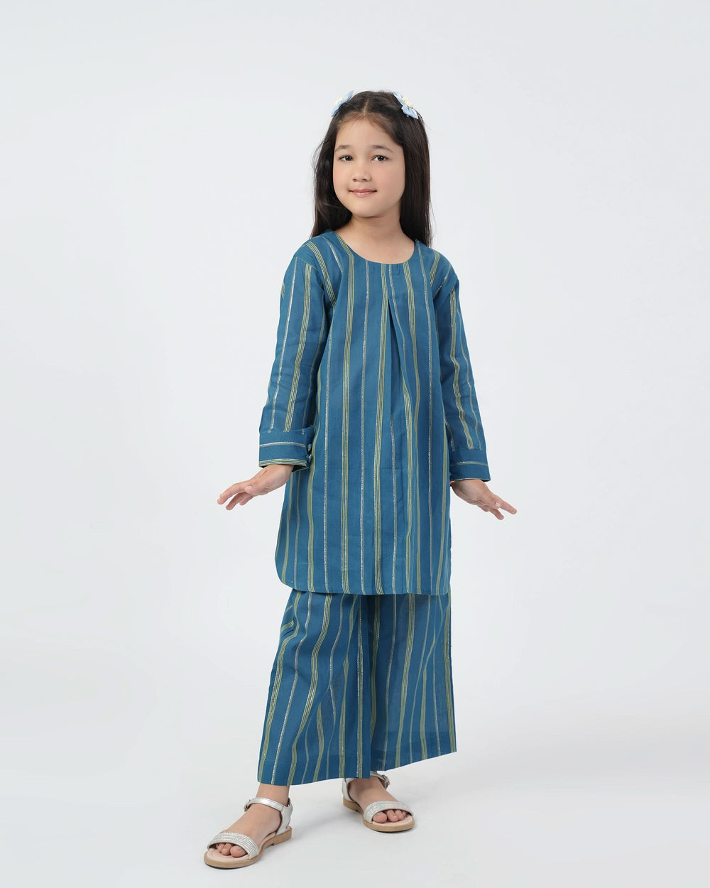 Eminent Girls 2 PCS Cotton Shalwar Suit - Teal, Girls Shalwar Kameez, Eminent, Chase Value