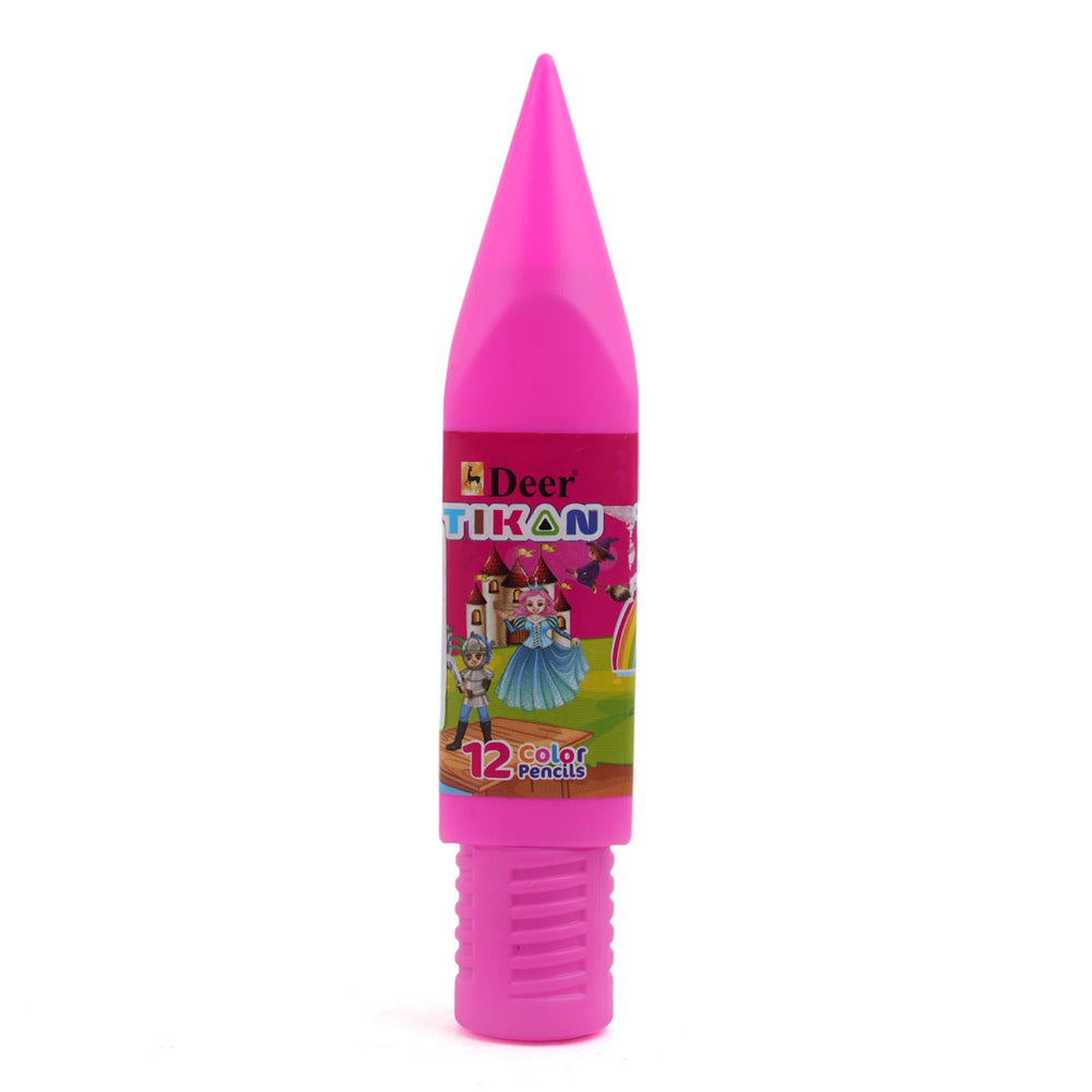 Deer 100-12 Tikon Colour Pencil 12Pcs - Pink, Coloring Tools, Deer, Chase Value