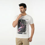 Eminent Men's Round Neck Half Sleeves Printed T-Shirt - Off White, Men's T-Shirts & Polos, Eminent, Chase Value