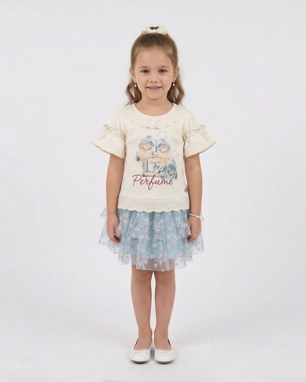 Girl's Half Sleeves Skirt Suit, Girls Half Sleeves Suit, Chase Value, Chase Value