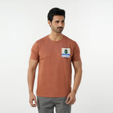 Eminent Men's Round Neck Half Sleeves Printed T-Shirt - Brown, Men's T-Shirts & Polos, Eminent, Chase Value