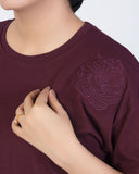 Eminent Women's Half Sleeves T-Shirt - Burgundy, Women T-Shirts & Tops, Eminent, Chase Value