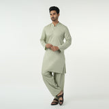 Men's Slim Fit Kurta Plain Shalwar Suit - Light Green, Men's Shalwar Kameez, Chase Value, Chase Value
