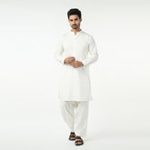 Eminent Men's Trim Fit Plain Shalwar Suit - Off White, Men's Shalwar Kameez, Eminent, Chase Value