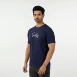 Eminent Men's Round Neck Half Sleeves Printed T-Shirt - Navy Blue, Men's T-Shirts & Polos, Eminent, Chase Value