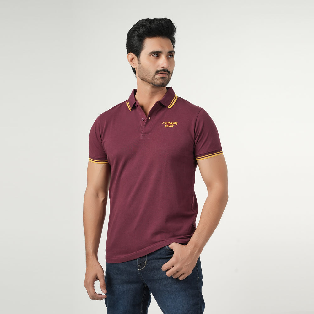 Eminent Men's Half Sleeves Polo T-Shirt - Tawny Port, Men's T-Shirts & Polos, Eminent, Chase Value
