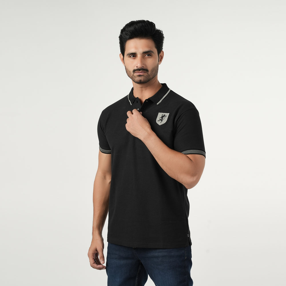 Men's Half Sleeves Polo T-Shirt - Black, Men's T-Shirts & Polos, Chase Value, Chase Value