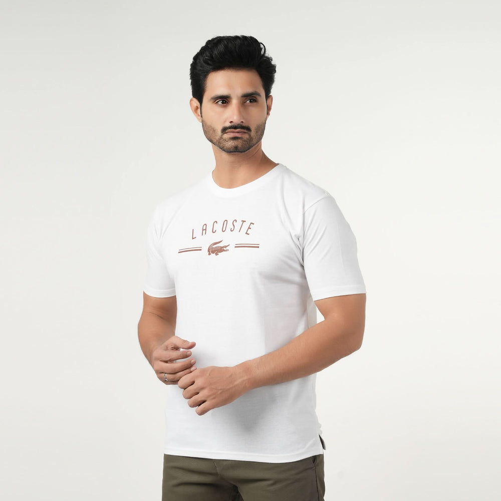 Men's Half Sleeves Round Neck Printed T-Shirt - White, Men's T-Shirts & Polos, Chase Value, Chase Value