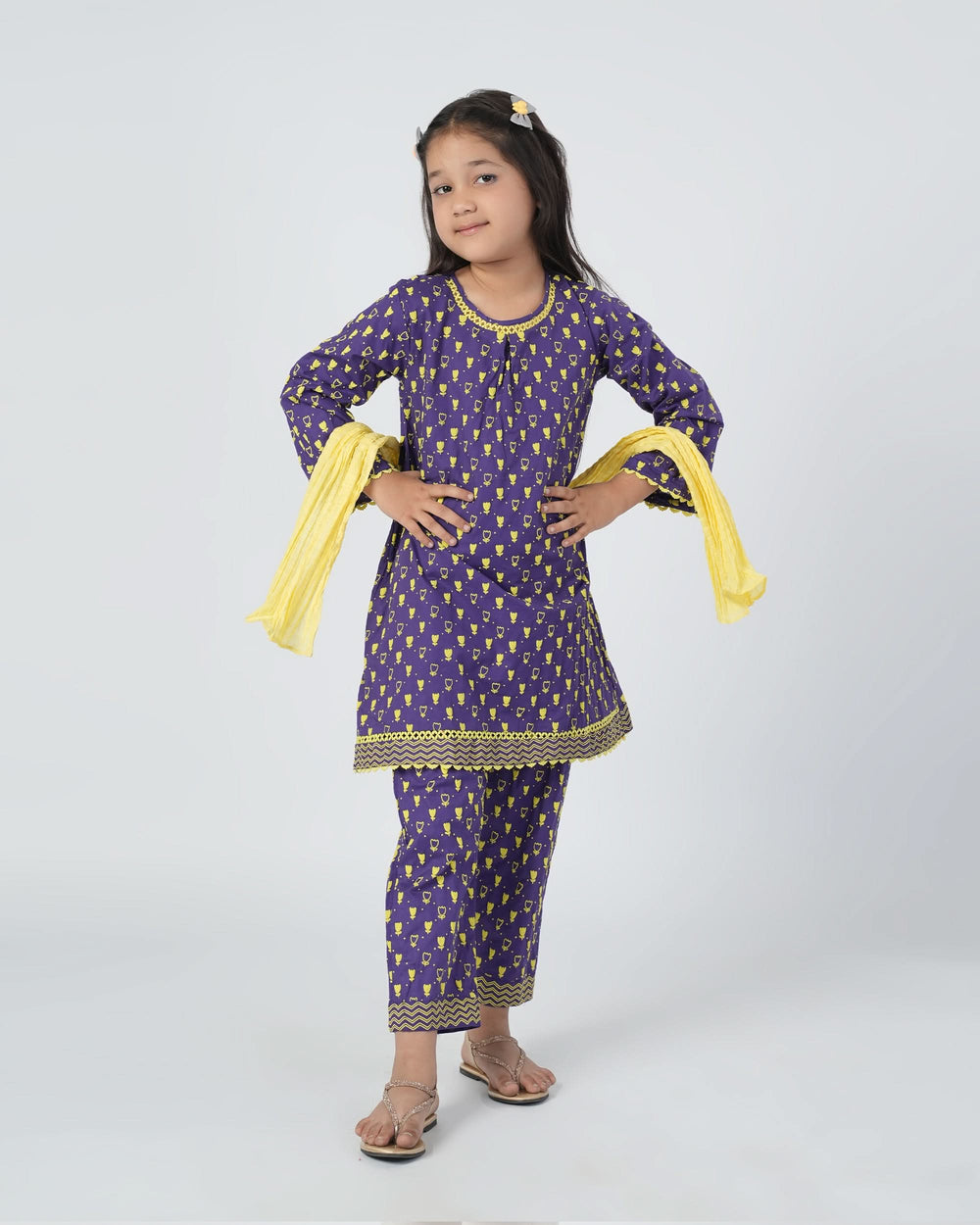 Eminent Girls 03 PCS Shalwar Suit -Purple, Girls Shalwar Kameez, Eminent, Chase Value