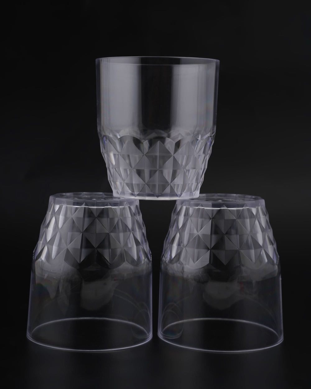 H&T Frosted Diamond 3Pc Glass Set - White, Glassware & Drinkware, Chase Value, Chase Value
