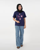 Eminent Women Printed Half Sleeves T-Shirt - Medival Blue, Women T-Shirts & Tops, Eminent, Chase Value