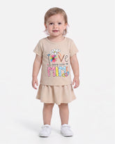 Valuables Girls Half Sleeve Skirt Suit