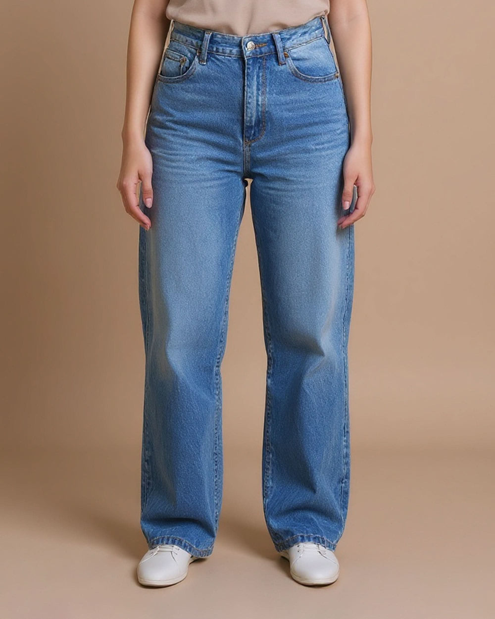 Women's Straight Leg Denim Pants, Women Pants & Tights, Chase Value, Chase Value