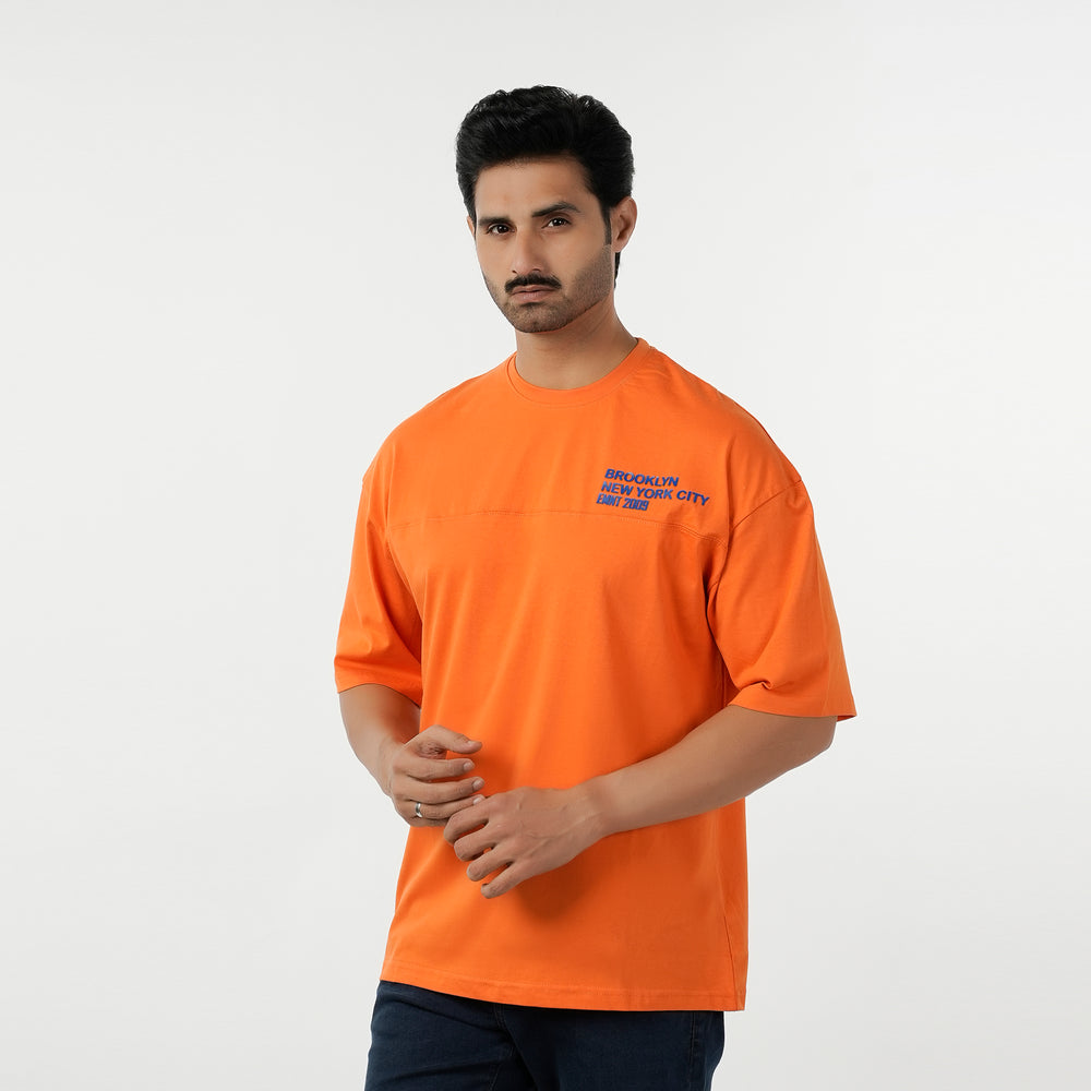 Eminent Men's Round Neck Half Sleeves T-Shirt - Orange, Men's T-Shirts & Polos, Eminent, Chase Value