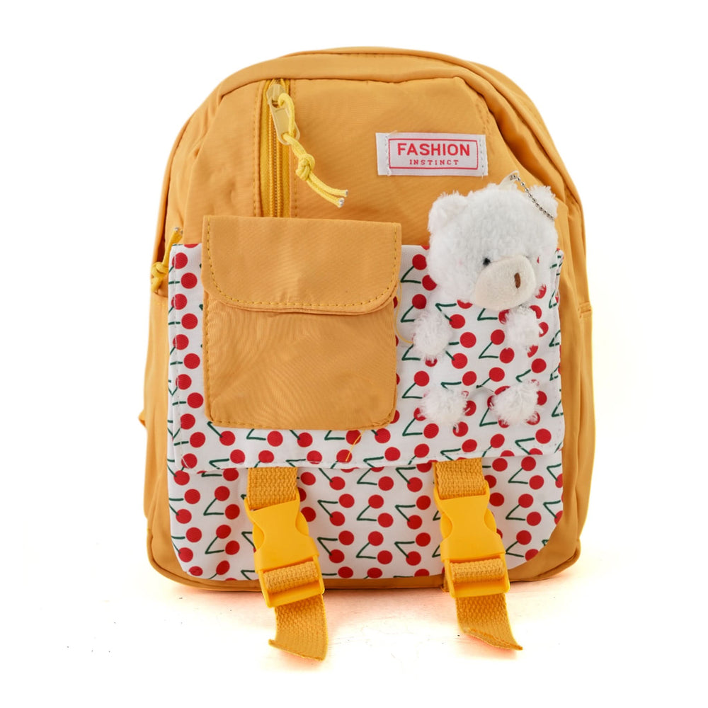 Kids Backpack with Teddy – 10" Inch Plush Bag for Toddlers - Mustard, School Bags, Chase Value, Chase Value