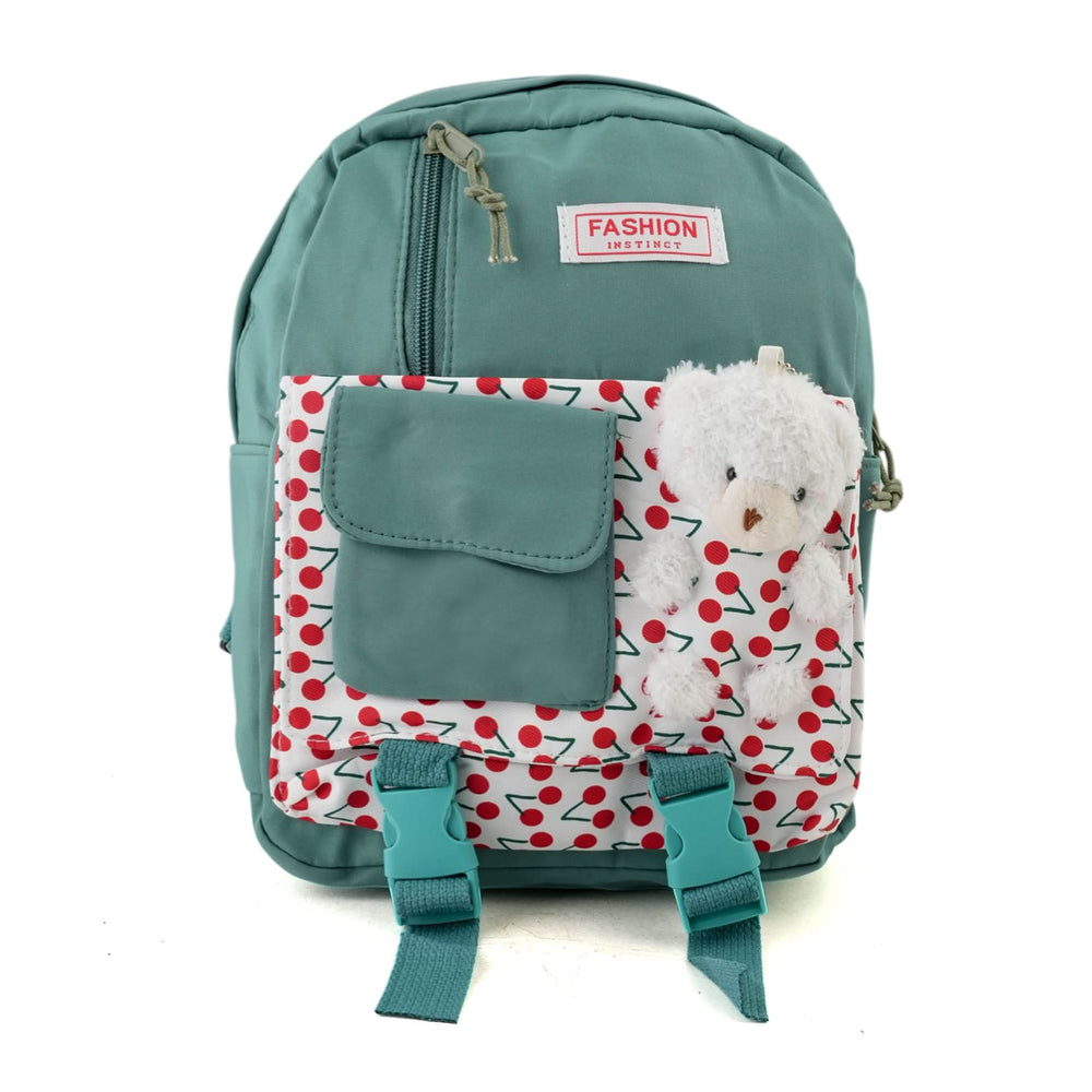 Kids Backpack with Teddy – 10" Inch Plush Bag for Toddlers - Steel Green, School Bags, Chase Value, Chase Value