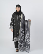 Eminent Women'S Dyed Slub 3Pcs Suit - Black