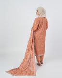 Eminent Women's Embroidered 3Pcs Stitched Suit - Peach