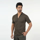 Eminent Men's Half Sleeves Sherwani Collar Front Open T-Shirt - Olive, Men's T-Shirts & Polos, Eminent, Chase Value