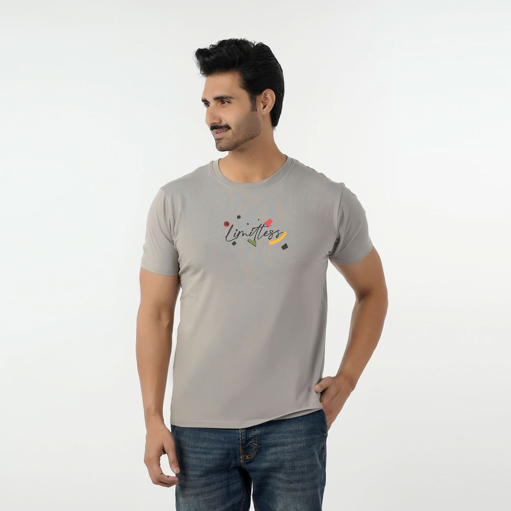 Eminent Men's Round Neck Half Sleeves Printed T-Shirt - Ash Grey, Men's T-Shirts & Polos, Eminent, Chase Value
