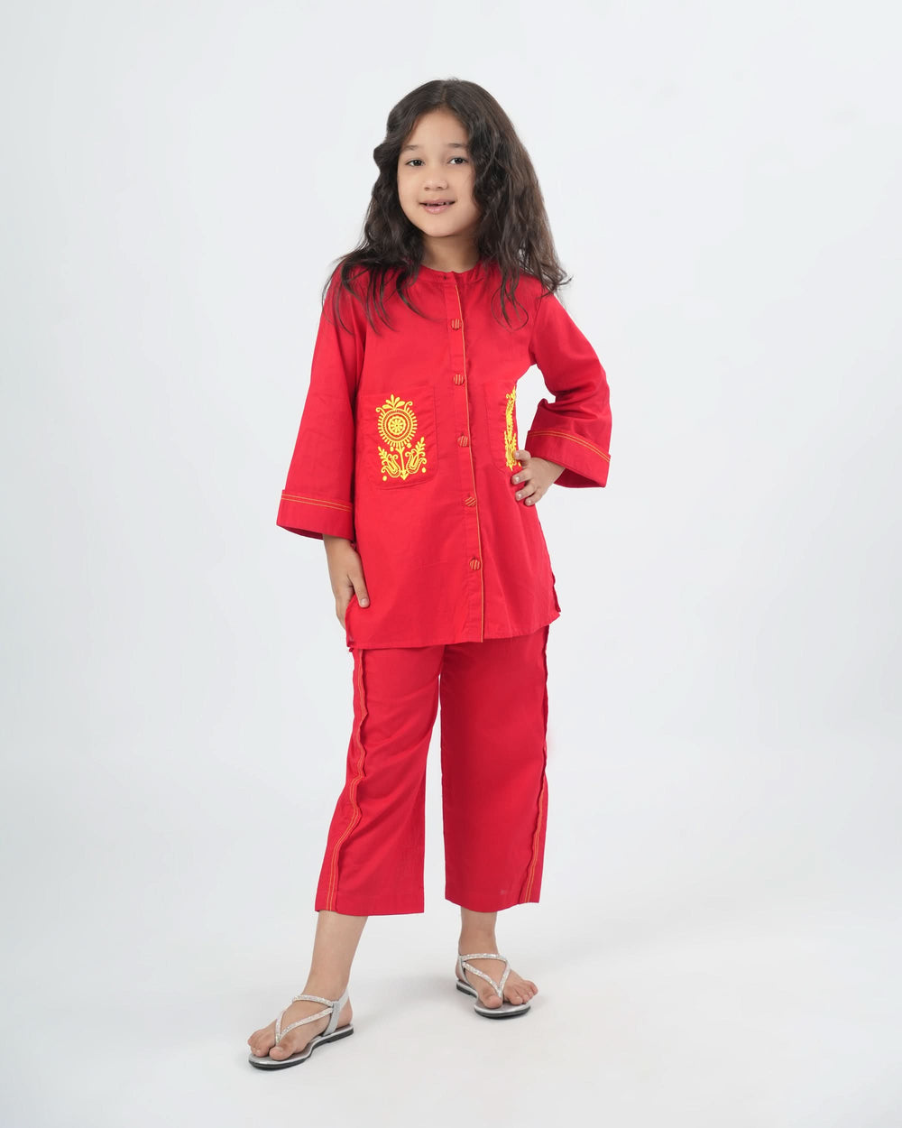 Eminent Girls Embroidered 2Pcs Shalwar Suit - Red, Girls Shalwar Kameez, Eminent, Chase Value