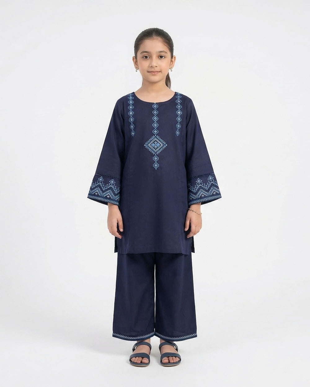 Girl’s Embroidered Shalwar Kameez Suit, Girls Shalwar Kameez, Chase Value, Chase Value